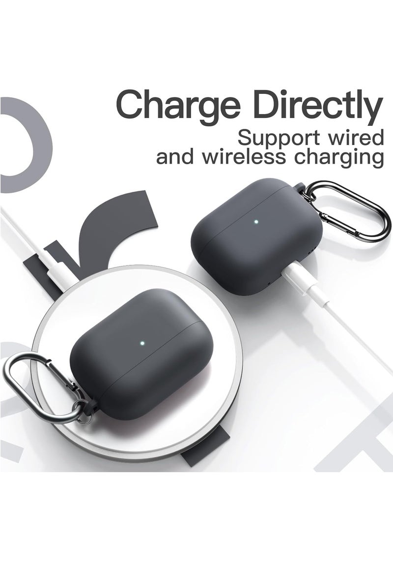 Case AirPods Pro Black Silicone Case 2019 Models – Soft Shockproof Anti-Scratch Protective Cover for 1st Generation - BLACK - Image 4